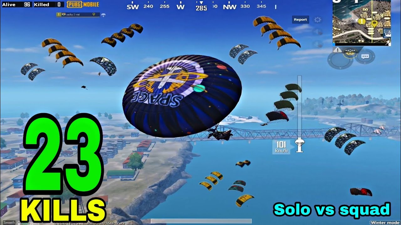 BEST LANDING | 23 KILLS SOLO VS SQUAD | PUBG MOBILE - YouTube