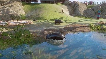 Sunken Pygmy Hippo Habitat - Speed Build - Planet Zoo