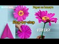 Beautiful Flower Making With Paper | How To Make Flowers With Paper | Easy Craft Ideas | DIY crafts🌺