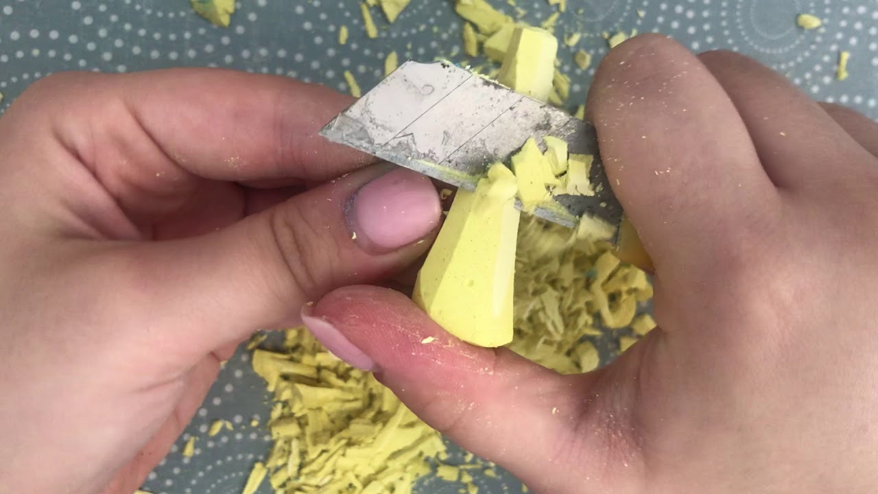 Shaving and chopping up a full chalk stick! ASMR crunch... so satisfying ! 😍