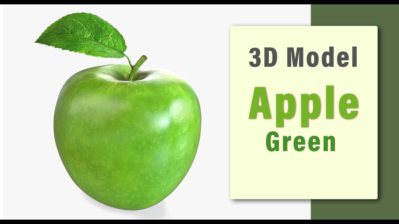 Green Apple Fruit 3D Model for Download | PROmax3D