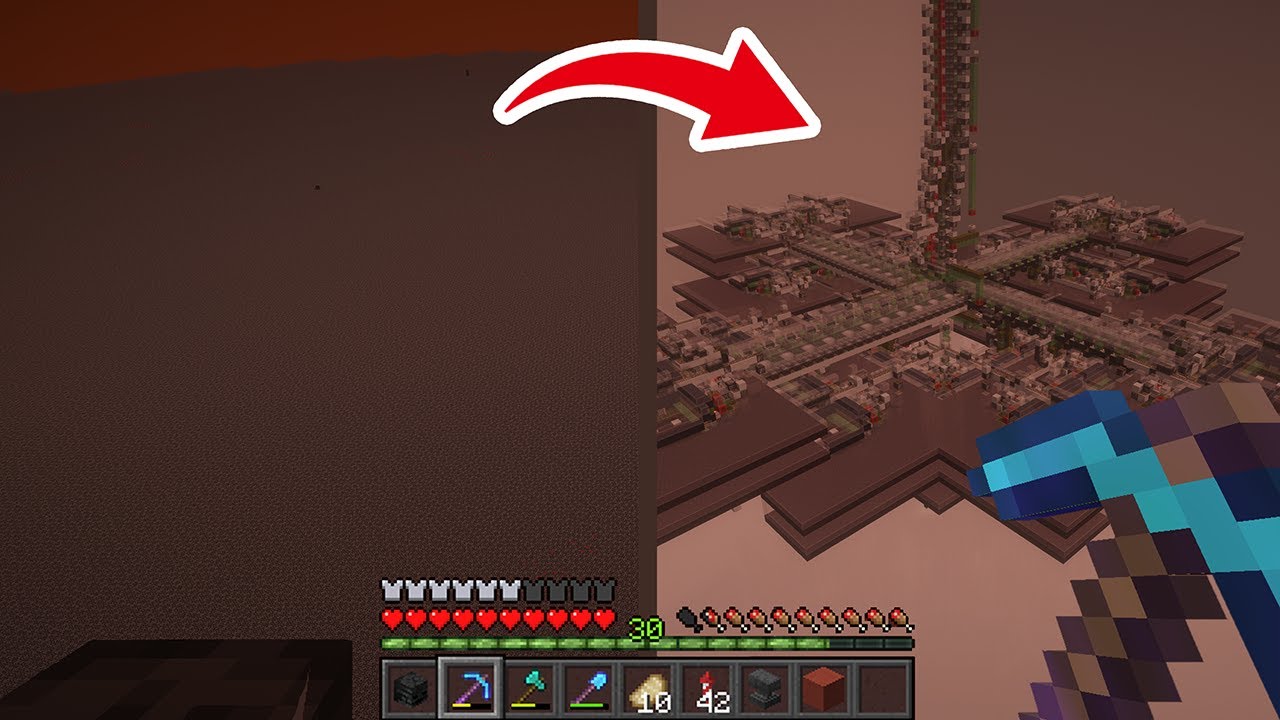 【マイクラ】ネザーをくり抜いてウィザースケルトンファームを作りました【白狐鯖】