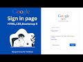 Login form google using html css bootstrap 5 | How to Create Responsive Login form page...