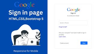 Login form google using html css bootstrap 5 | How to Create Responsive Login form page...