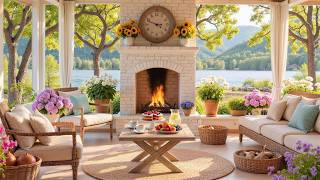 Calm Lakeside Porch at Morning 🌞🌿 | Soft Piano & Nature Sounds for Relaxation & Peaceful Moments screenshot 3