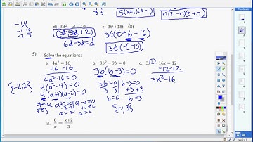 Algebra 1: Unit 7 Lesson 12 review part 1