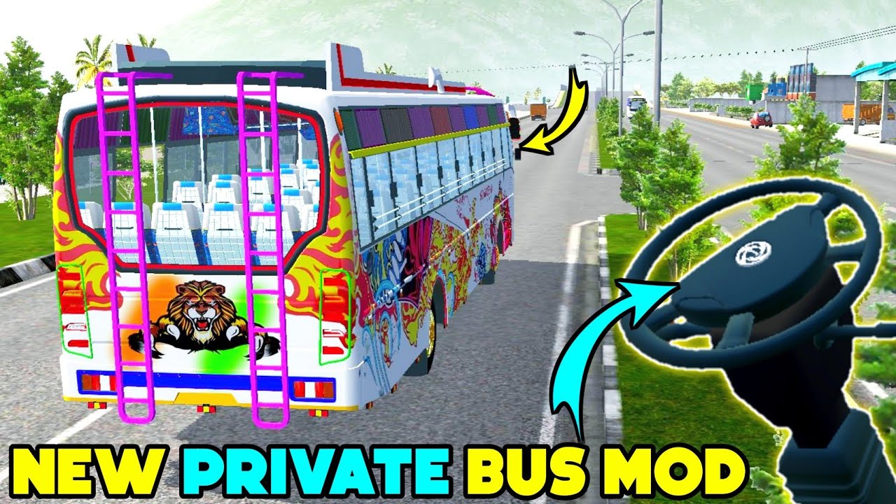  New released Indian private bus mod for bus simulator Indonesia  new