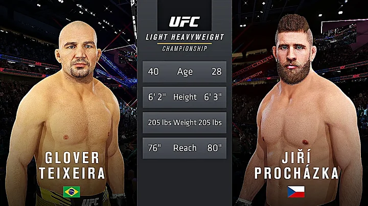 Glover Teixeira Vs. Jiří Procházka : UFC 4 Gameplay (Legendary Difficulty) (AI Vs AI) (PS4)