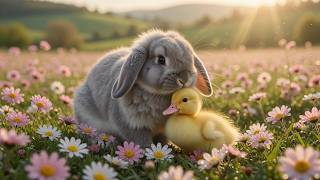 A Rabbit Garden of Peace - Soothing Music for Pets with Stress and Anxiety 🌸 Soft Flute & Strings