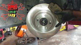 Santafe front brake job rotors and pads replacement