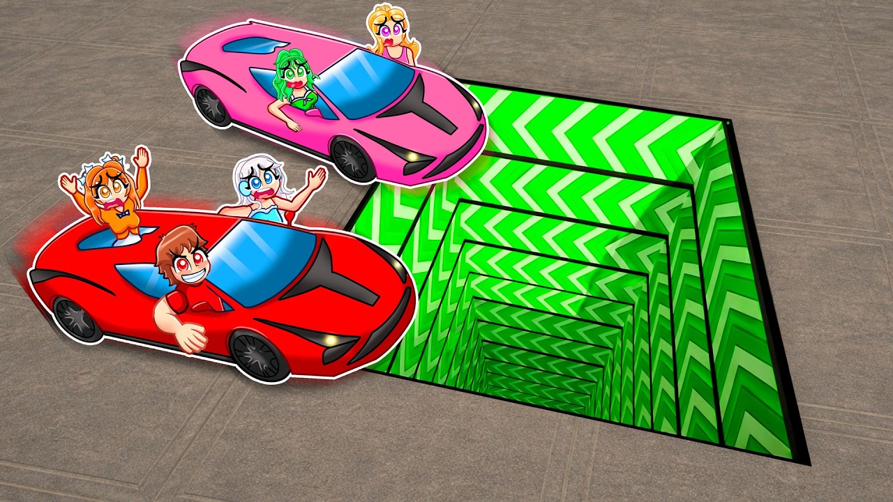 IMPOSSIBLE Square Speed Boost Hole Race In GTA 5...