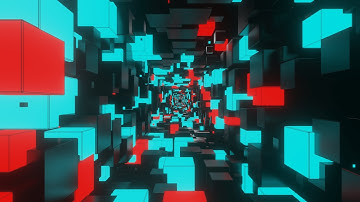 VJ LOOP NEON Hypnotic Blue Red Tunnel