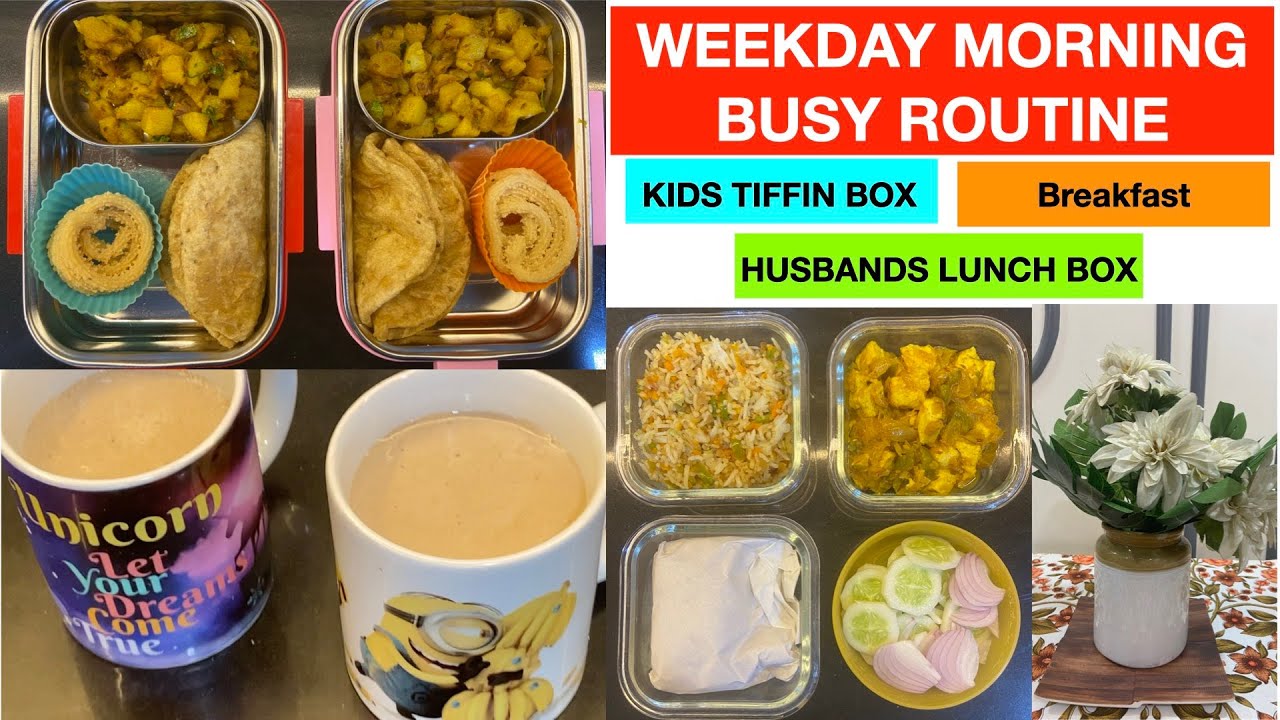BUSY MORNING In The Life Of A Housewife & MOM- Tiffin Box, Breakfast, Home Decor, Lunch Preparation