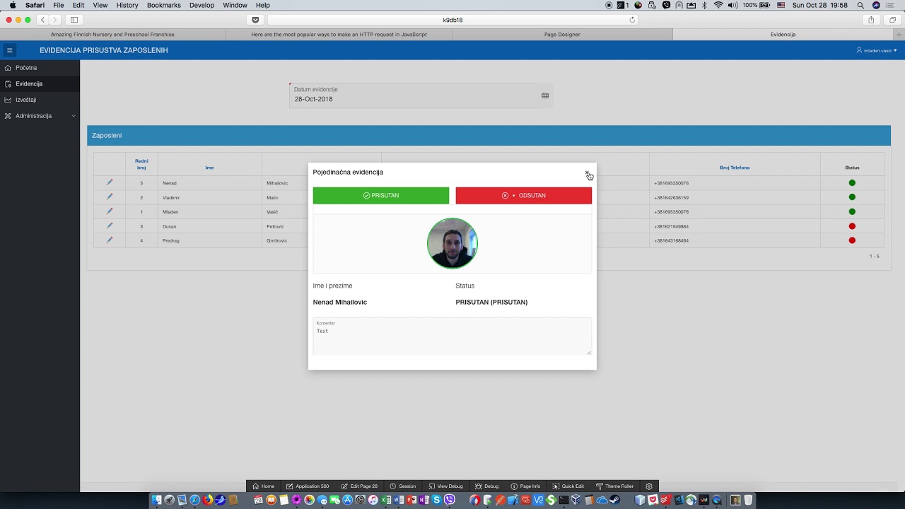 Oracle APEX simple attendance app - YouTube
