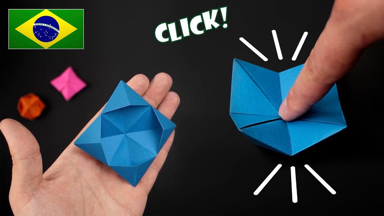 Origami Mini Pop It || Botão de papel - Instruções em Português PT-BR, image size:1280x720