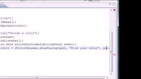 Java Video Tutorial Part 85 |  JColorChooser
