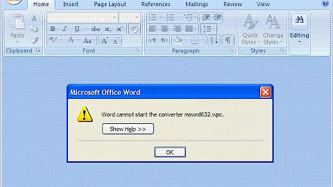 Word cannot start the converter mswrd632.wpc error