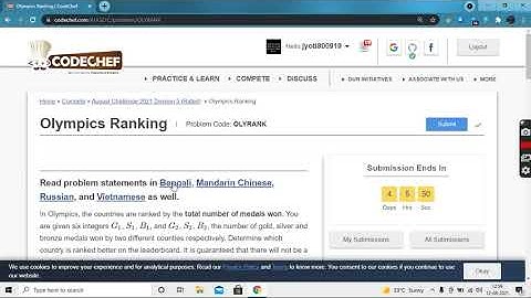 codechef olympic ranking challenge