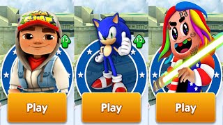 Sonic Dash VS 6ix9ine Runner VS Subway Surfers - Android & iOS Gameplay screenshot 2