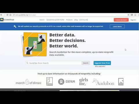 Finding Nonprofit Organization Profiles: Guidestar