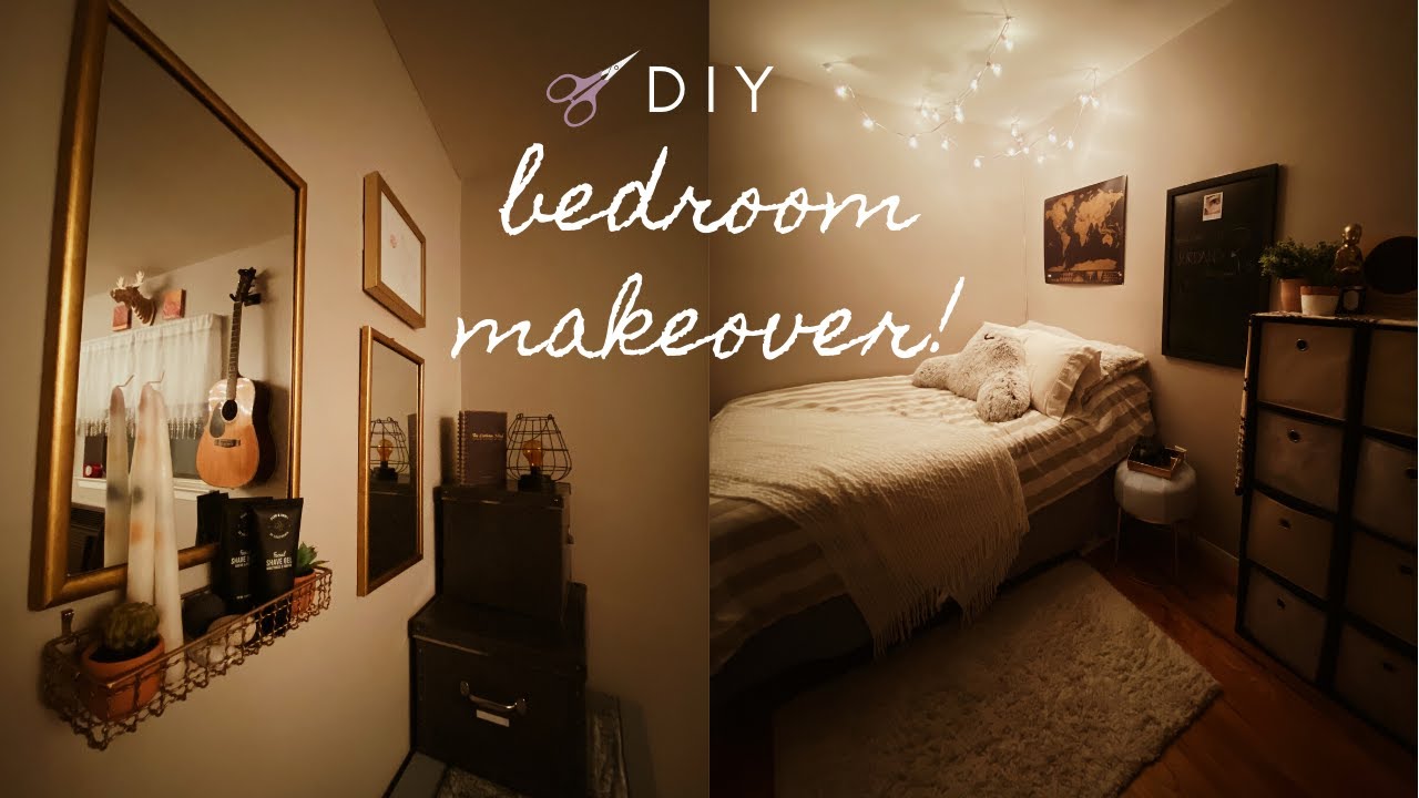 DIY SMALL BEDROOM MAKEOVER! *aesthetic transformation YouTube