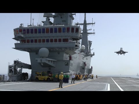 이탈리아 해군 3만톤급 경항모 카우보르  <strong>F</strong>-<strong>35B</strong> 본격 운영 시작! 카우보르함에 처음으로 착함하는 이탈리아 해군 <strong>F</strong>-<strong>35B</strong> 등 카우보르함의 함재기 운영사