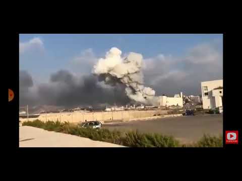 Rare angle view of Beirut Lebanon explosion, compilation from eyewitness