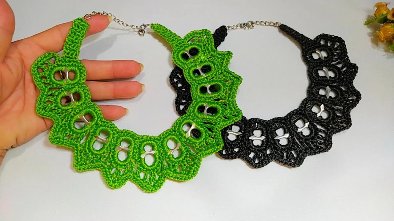 GARGANTILHA EM CROCHÊ RECICLANDO LACRES DE LATINHAS ♻️😍😍