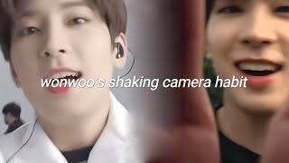 compilation of wonwoo shaking the camera