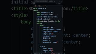 🔄 Create a Cool CSS 3D Cube Rotation Effect in Seconds! 🌀 #Shorts