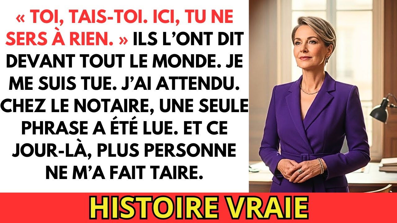 ILS M’ONT TRAITÉE COMME SI JE N’EXISTAIS PAS — CHEZ LE NOTAIRE, UNE SEULE PHRASE A TOUT RENVERSÉ.