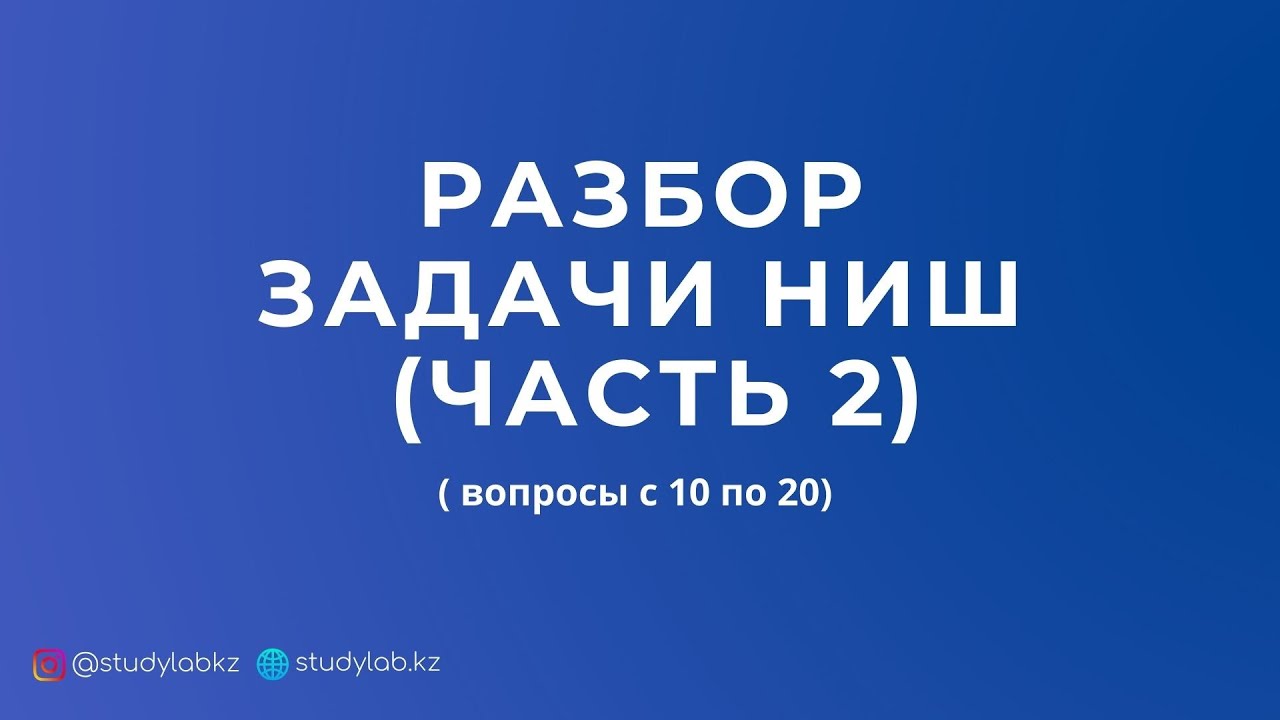 Разбор теста НИШ (с 10-20). 2 часть