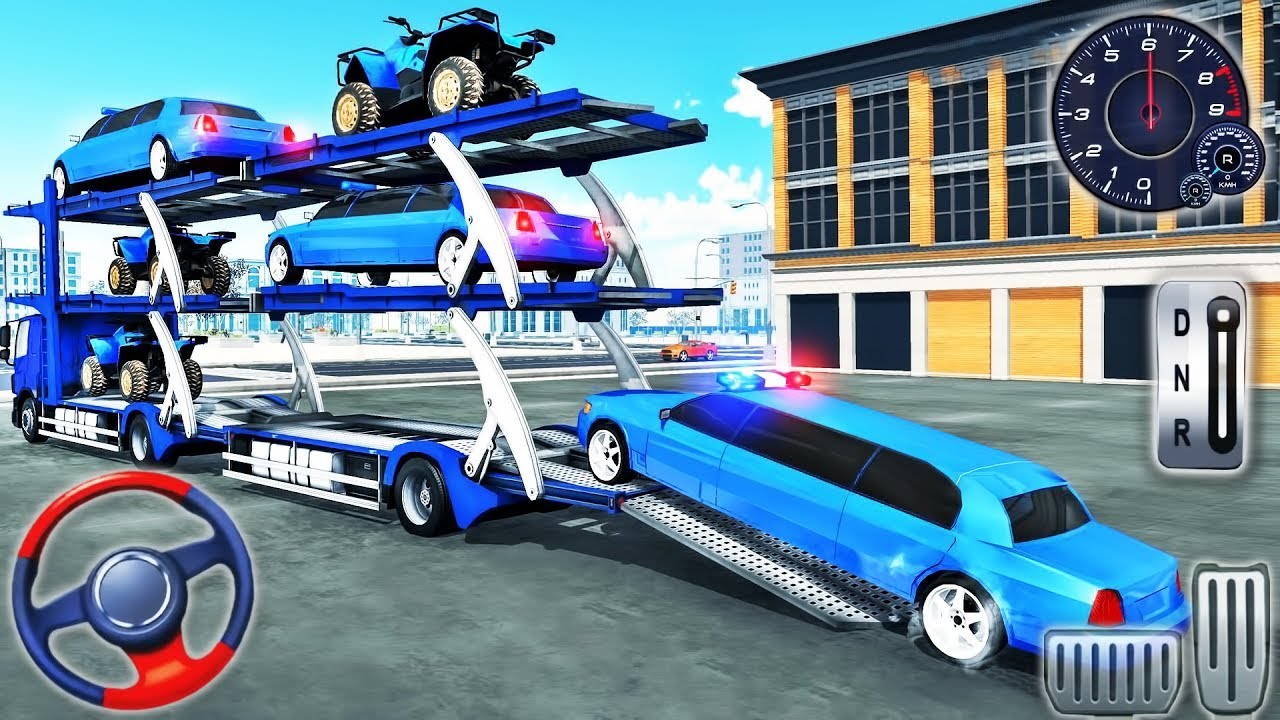 US Police Limousine Transporter Truck - Helicopter Multi Level Car Driver - Android GamePlay #1