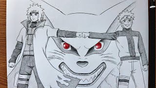 How To Draw Fourth Hokage Minato - Naruto - Kurama || Naruto Drawing Tutorial
