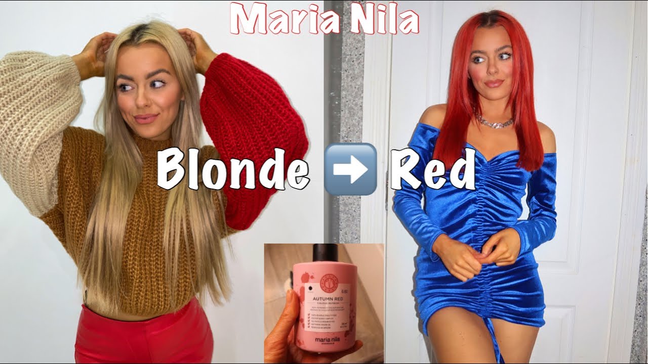 MY BLONDE HAIR...RED! | MARIA NILA COLOUR MASK (AUTUMN RED) YouTube