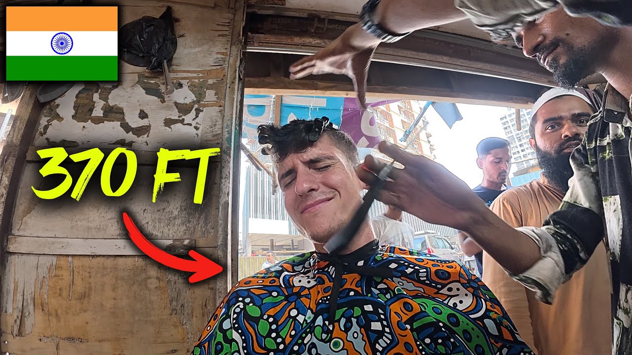 370 Ft-os utcai hajvágás Mumbaiban, Indiában 🇮🇳 l Én voltam az első külföldi