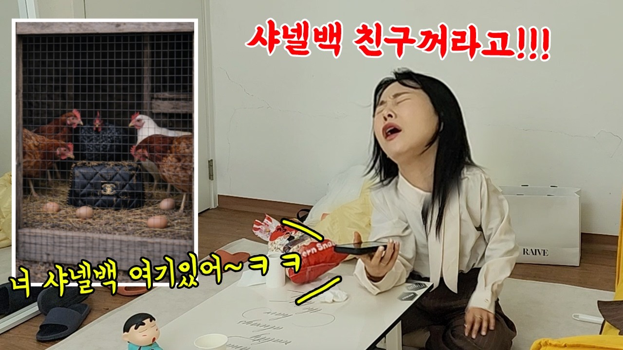 수빈이가 친구한테 빌린 샤넬백 닭장에 가두고오기ㅋㅋㅋㅋㅋ와 진짜 찐으로 놀라네ㅋㅋ
