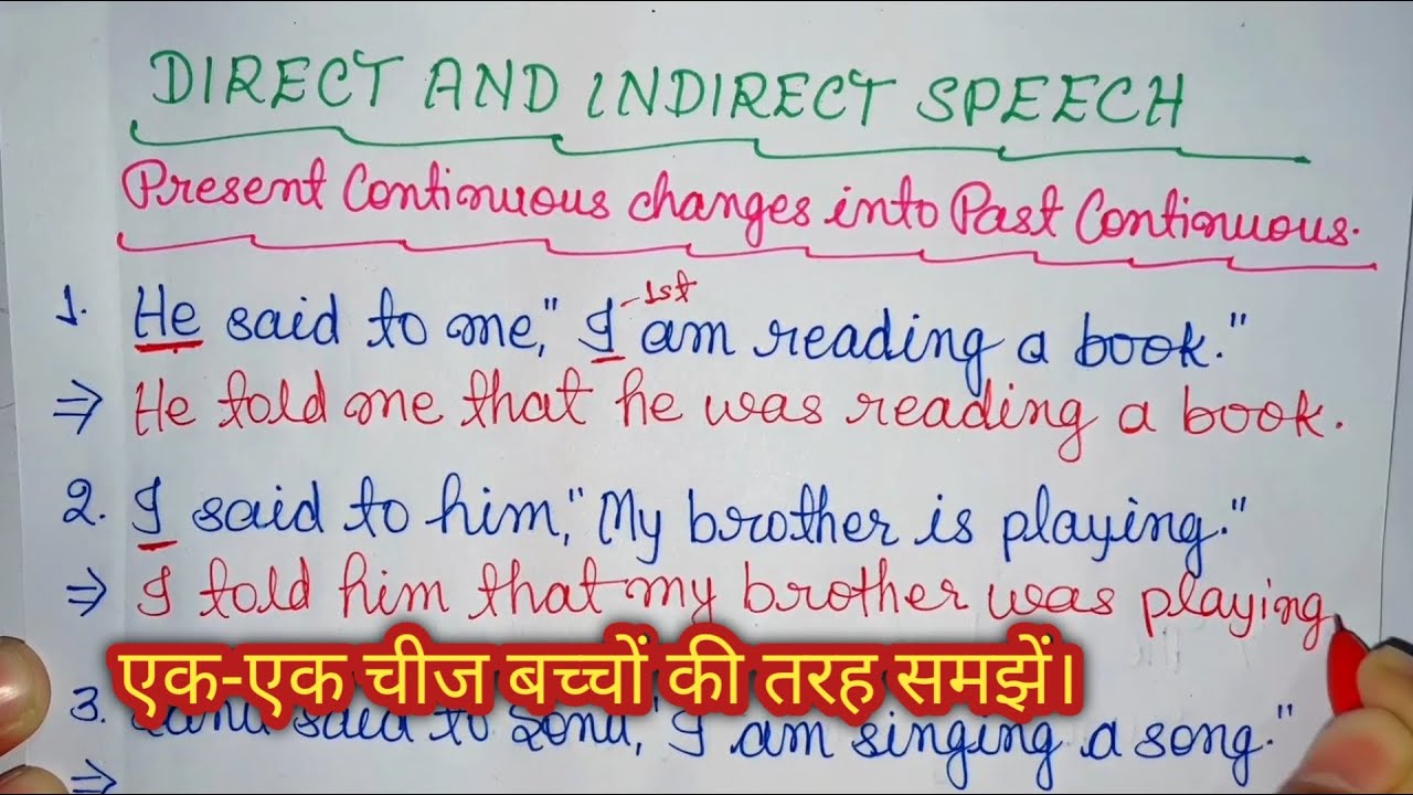 Direct and Indirect Speech/Present Continuous Tense/Narration in ...