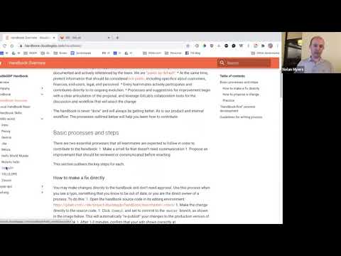 Handbook First (GitLab) Training, Video 1 - Making a Fix Directly and Committing to Master Branch