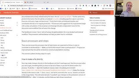 Handbook First (GitLab) Training, Video 1 - Making a Fix Directly and Committing to Master Branch