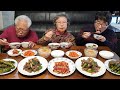 직접 캔 더덕구이 먹방 (손쉬운 김국, 오이고추 무침, 소고기 표고버섯 볶음) Grilled Deodeok Mukbang / Korean Food Recipes