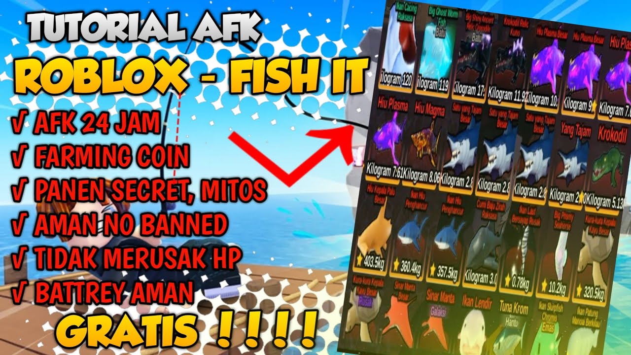 AFK РУКОВОДСТВО ПО FISH IT БЕСПЛАТНО 24 ЧАСА БЕЗ ЗАКРЫТИЙ!! || ROBLOX FISH IT