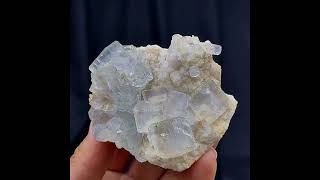 Video preview: Blue Fluorite with Calcite — Shangbao Mine, Hunan, China | Natural Mineral Specimen