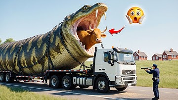 Brave Heroes Save Poor Cow From Deadly Giant Mutant Python 🐍 | Heart-Stopping Jungle Rescue!