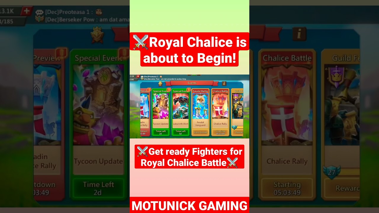 ⚔️Royal Chalice is about to start!