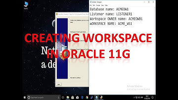 Creating workspace in Oracle 11g