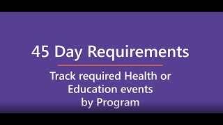 #CPsmart 45 Day Requirements: Track Events by Program Term