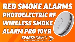 Red Smoke Alarms R10RFP | Photoelectric RF Wireless Smoke Alarm Pro | 10 Year sealed Lithium Battery