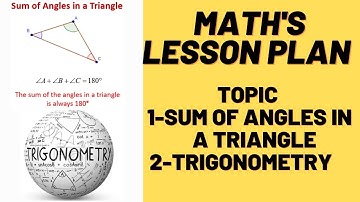Bed Math lesson plan \\ Topic-Sum of angles in a triangle ,Trigonometry