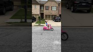 Omg she fell off her moped 🥺😱 #shorts